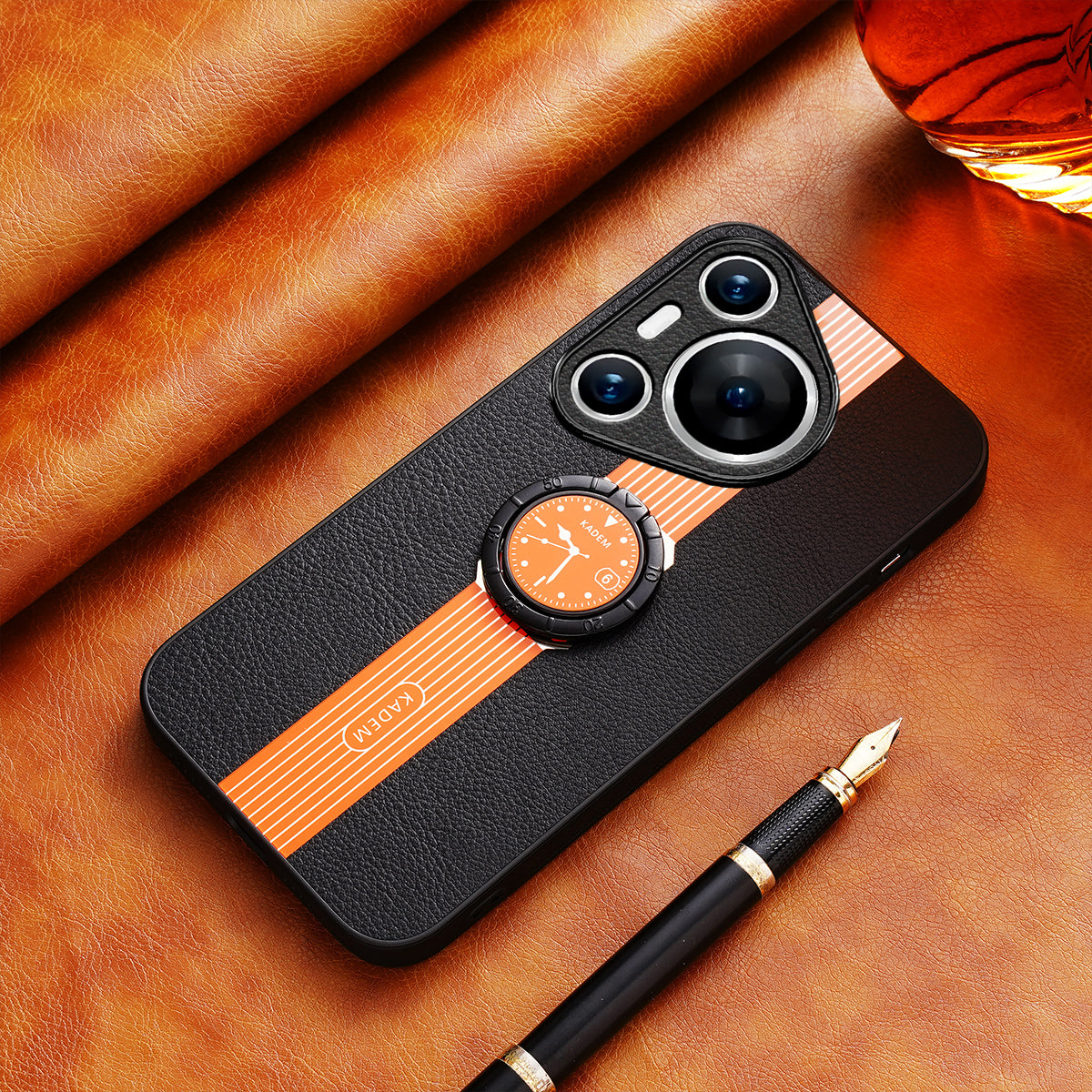 KADEM For Huawei Pura 70 Pro / Pura 70 Pro+ Phone Case Leather+Acrylic+TPU Anti-fall Shell Supports Magnetic Car Holder KADEM For Huawei Pura 70 Pro / Pura 70 Pro+ Phone Case Leather+Acrylic+TPU Anti-fall Shell Supports Magnetic Car Holder